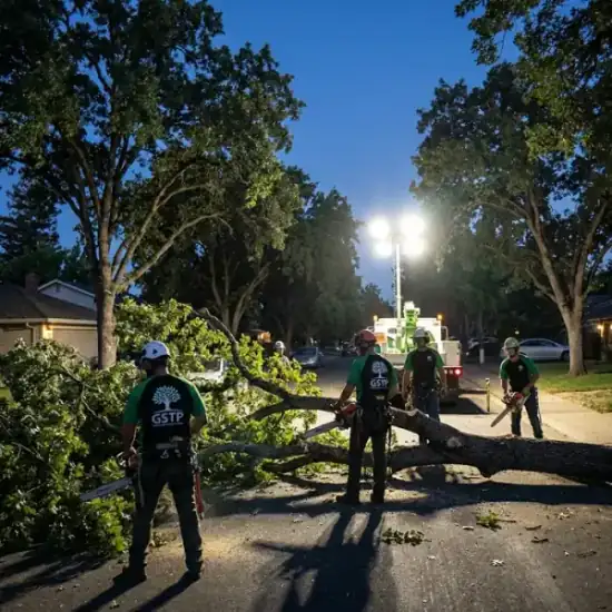 Emergency night tree removal in Tucson after a storm